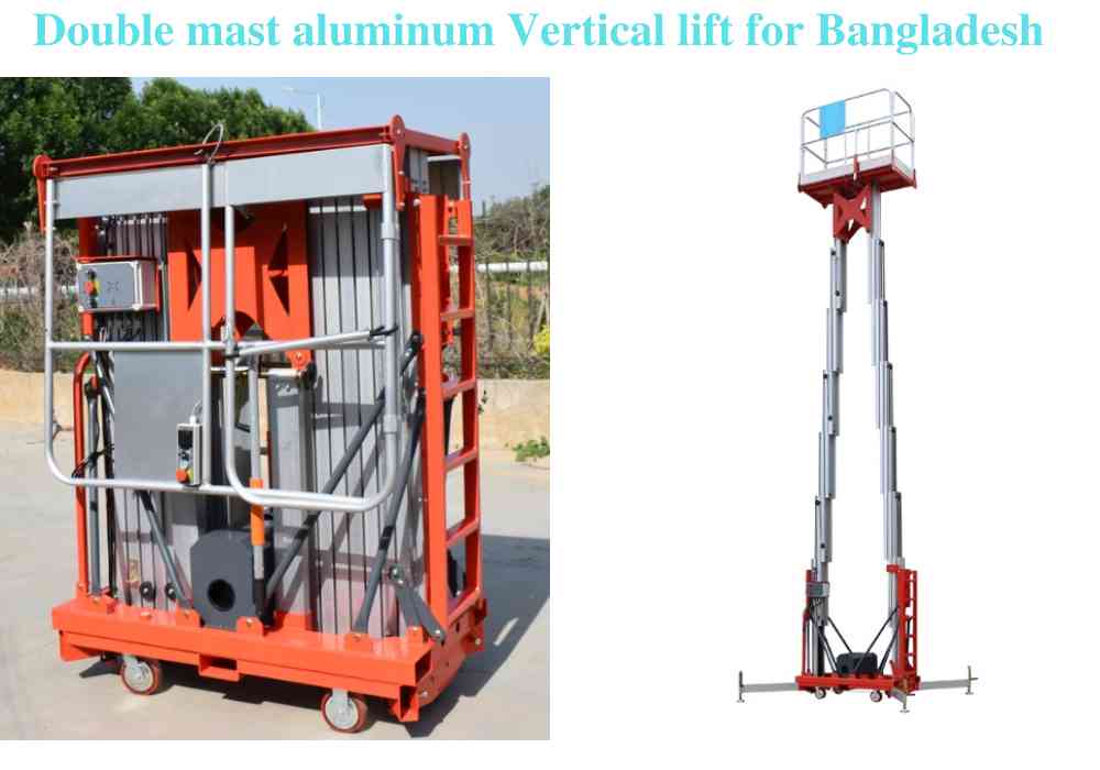 Double mast aluminum power AC/DC Vertical lift for Bangladesh
